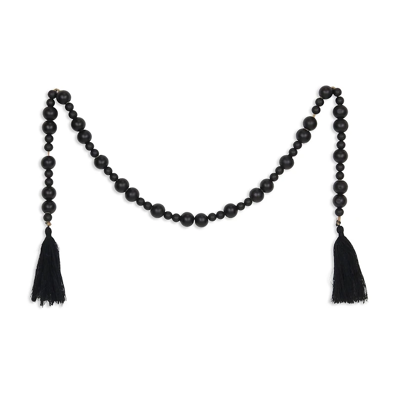 Cheungs Akaida Black Wood Bead Tassel Handmade Tabletop Decor