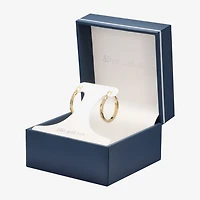 Silver Reflections Womens 24K Gold Over Brass 21mm Hoop Earrings