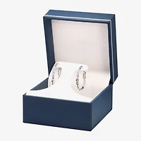 Silver Reflections Womens 26mm Hoop Earrings