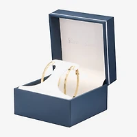 Silver Reflections 24K Gold Over Brass Hoop Earrings