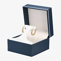 Silver Reflections Beaded Womens 24K Gold Over Brass 19.3mm Hoop Earrings