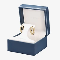 Silver Reflections Twisted Womens 24K Gold Over Brass 20mm Hoop Earrings