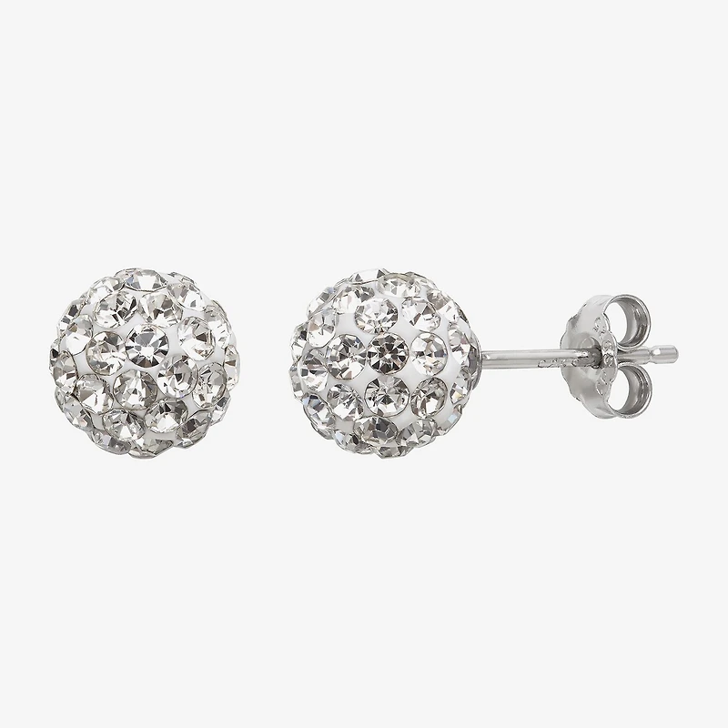 Womens Genuine White Cultured Freshwater Pearl Sterling Silver Earring Set