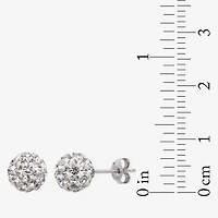 Womens Genuine White Cultured Freshwater Pearl Sterling Silver Earring Set