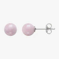Genuine Pink Quartz, Green Jade & Black Onyx  Sterling Silver Earring Set