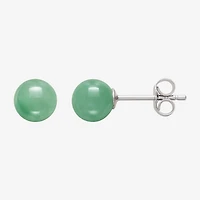Genuine Pink Quartz, Green Jade & Black Onyx  Sterling Silver Earring Set