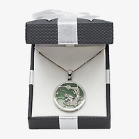 Dragon Womens Genuine Green Jade Sterling Silver 18 Inch Pendant Necklace