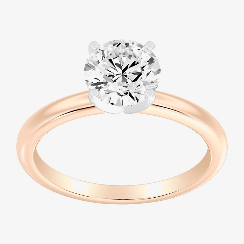 1 1/2 CT..Round Lab-Grown (G / Si2) Diamond Solitaire Engagement Ring 14K Gold