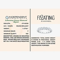Floating Diamonds (F / Vs2) Womens 3.5MM 1 CT. T.W. Lab Grown White Diamond 14K Gold 5-Stone Anniversary Band