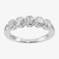 Floating Diamonds (F / Vs2) Womens 3.5MM 1 CT. T.W. Lab Grown White Diamond 14K Gold 5-Stone Anniversary Band