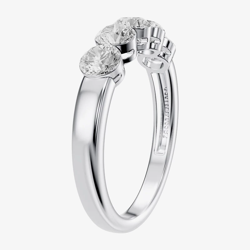 Floating Diamonds (F / Vs2) Womens 3.5MM 1 CT. T.W. Lab Grown White Diamond 14K Gold 5-Stone Anniversary Band