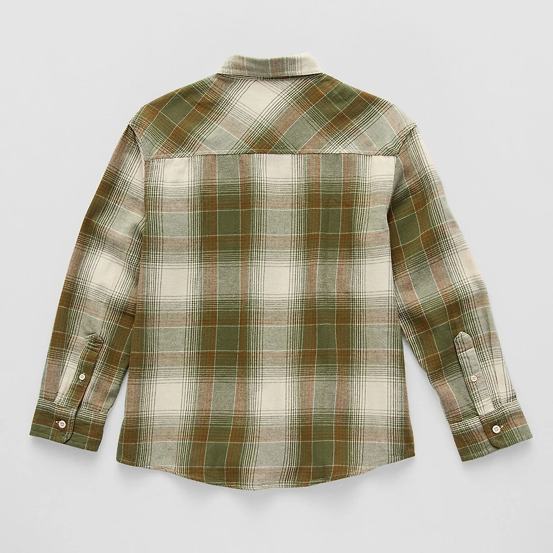 Thereabouts Little & Big Kid Boys Easy-on + Easy-off Long Sleeve Adaptive Regular Fit Flannel Shirt