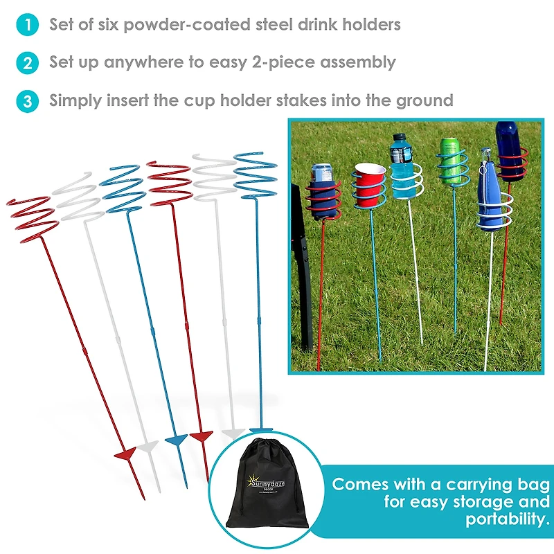 Net Health Shops Red White & Blue Outdoor Drink Holder Yard Art