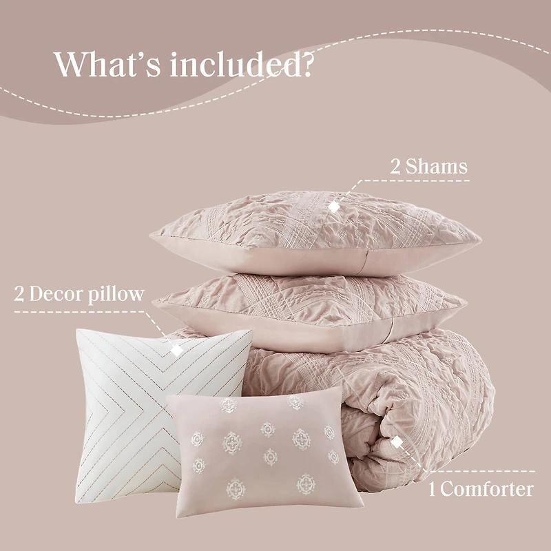 Madison Park Vera Sculpted Jacquard 5-pc. Comforter Set