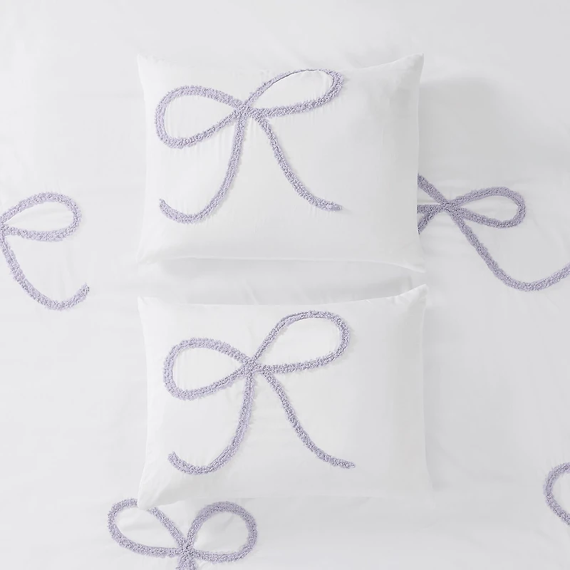 Truly Soft Textured Bow Comforter Set