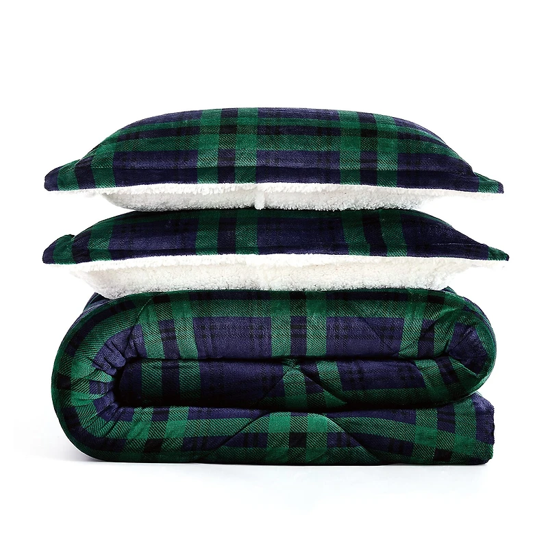 Truly Soft Cuddle Warmth Tartan Plaid Comforter Set