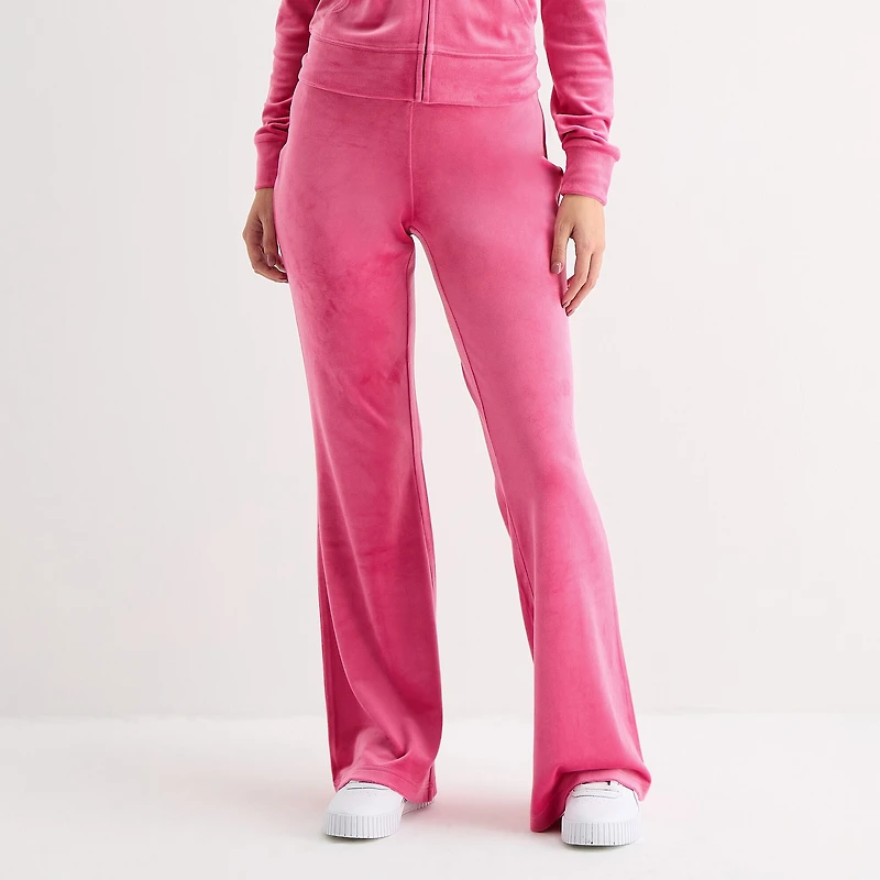 Juicy By Couture Womens Juniors Flare Mid Rise Track Pant