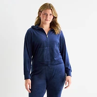 Juicy By Couture Womens Juniors Plus Lightweight Track Jacket
