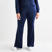 Juicy By Couture Womens Juniors Plus Flare Mid Rise Track Pant
