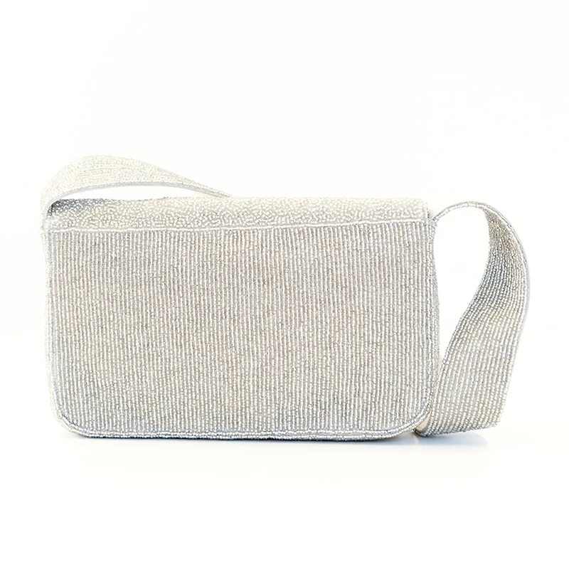 SOL and MER Beaded Bear Baguette Shoulder Bag