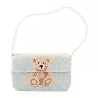 SOL and MER Beaded Bear Baguette Shoulder Bag