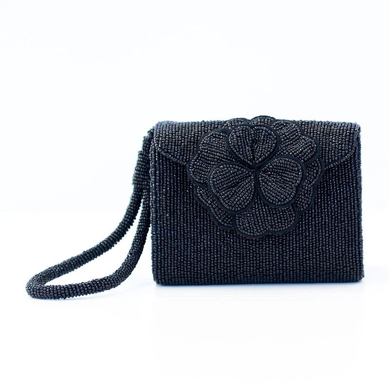 SOL and MER Beaded Floral Womens Wallet