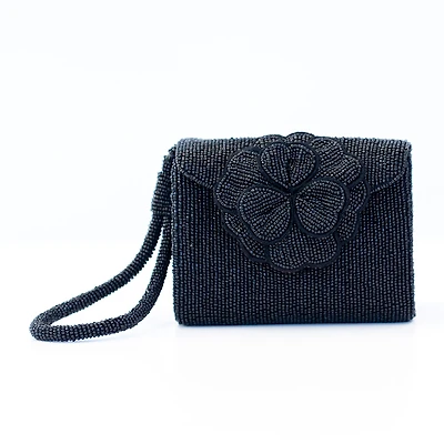 SOL and MER Beaded Floral Womens Wallet