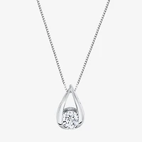 (I-J/Vs1-Vs2) Womens 1 CT. T.W. Lab Grown White Diamond 14K Gold Pear 18 Inch Pendant Necklace
