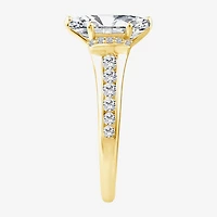 (F / Vs2) Womens 1 1/2 CT. T.W. Lab Grown White Diamond 10K Gold Marquise Side Stone Engagement Ring