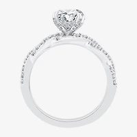 Signature By Modern Bride (F / Vs2) Womens 2 CT. T.W. Lab Grown White Diamond 10K Gold Side Stone Engagement Ring