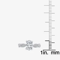 Signature By Modern Bride (F / Vs2) Womens 2 CT. T.W. Lab Grown White Diamond 10K Gold Side Stone Engagement Ring