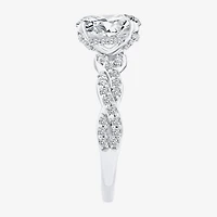 Signature By Modern Bride (F / Vs2) Womens 2 CT. T.W. Lab Grown White Diamond 10K Gold Side Stone Engagement Ring