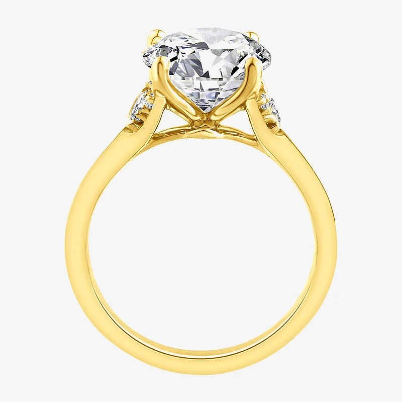 (F,Vs2) Womens 3 1/4 CT. T.W. Lab Grown White Diamond 14K Gold Round Solitaire Engagement Ring
