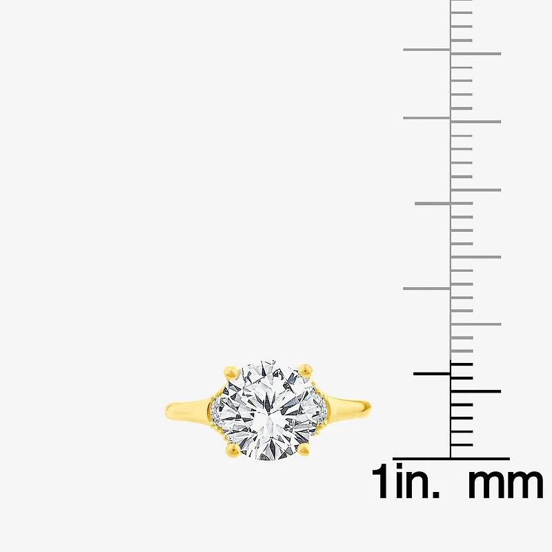 (F,Vs2) Womens 3 1/4 CT. T.W. Lab Grown White Diamond 14K Gold Round Solitaire Engagement Ring