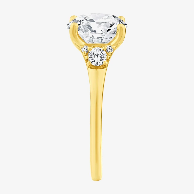 (F,Vs2) Womens 3 1/4 CT. T.W. Lab Grown White Diamond 14K Gold Round Solitaire Engagement Ring