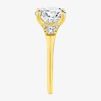 (F,Vs2) Womens 3 1/4 CT. T.W. Lab Grown White Diamond 14K Gold Round Solitaire Engagement Ring