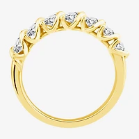 (F / Vs2) Womens 1 CT. T.W. Lab Grown White Diamond 10K Gold Anniversary Wedding Band