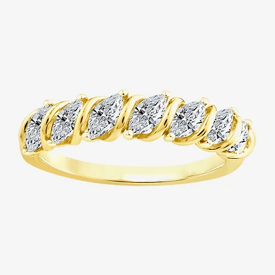 F / Vs2) Womens 1 CT. T.W. Lab Grown White Diamond 10K Gold Anniversary Wedding Band