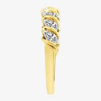 (F / Vs2) Womens 1 CT. T.W. Lab Grown White Diamond 10K Gold Anniversary Wedding Band
