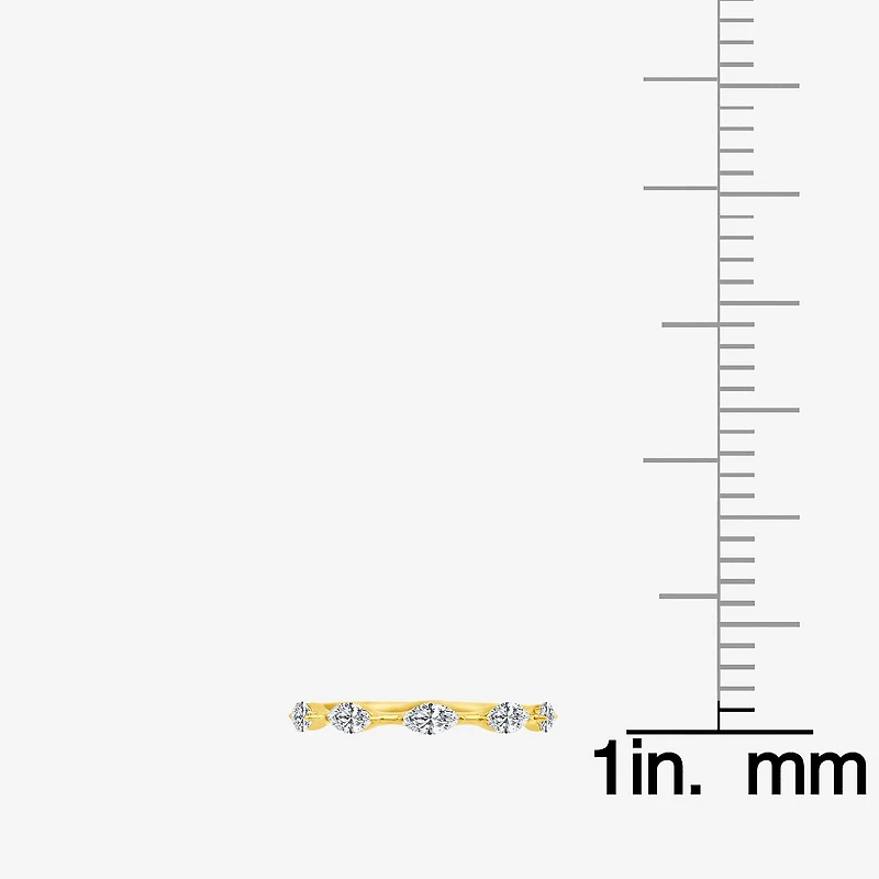 Signature By Modern Bride (F / Vs2) Womens 1/2 CT. T.W. Lab Grown White Diamond 10K Gold Anniversary Wedding Band