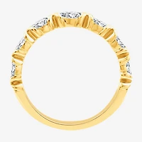 (F / Vs2) Womens 1/2 CT. T.W. Lab Grown White Diamond 10K Gold Anniversary Wedding Band