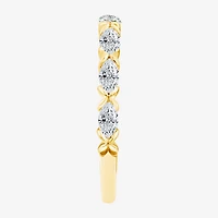 (F / Vs2) Womens 1/2 CT. T.W. Lab Grown White Diamond 10K Gold Anniversary Wedding Band