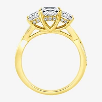 Love Lives Forever (F / Vs2) Womens 2 CT. T.W. Lab Grown White Diamond 10K Gold Side Stone 3-Stone Engagement Ring