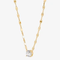 Silver Addiction Womens Lab Created White Cubic Zirconia 14K Gold Over Silver 18 Inch Pendant Necklace