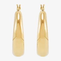 Silver Addiction Womens 14K Gold Over Silver 25.9mm Hoop Earrings