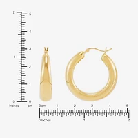 Silver Addiction Womens 14K Gold Over Silver 25.9mm Hoop Earrings