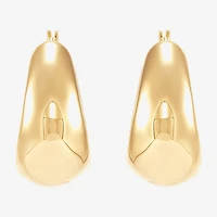 Silver Addiction Womens 14K Gold Over Silver 25.4mm Hoop Earrings