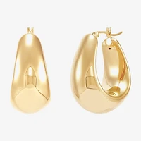 Silver Addiction Womens 14K Gold Over Silver 25.4mm Hoop Earrings