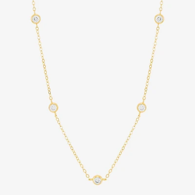 Silver Addiction Womens 14K Gold Over Silver 17 Inch Cable Chain Necklace