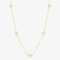 Silver Addiction Womens 14K Gold Over Silver 17 Inch Cable Chain Necklace